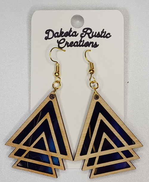 Triangles -Birch -Blue Gold Triangles -Birch -Blue Gold