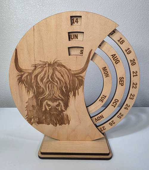 Highland cow sketch calendar front