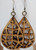 Basswood Geometric Tear Drop Earrings Close Up