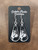 falling leaves on clear acrylic narrow teardrop earrings