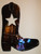 cowboy boot with star metal wall art
