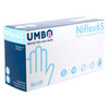 UMBO Niflex65 Blue Nitrile Disposable Gloves - 6 mil - H134 - Box of 100 (S, M, L, XL, 2XL)