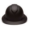 Pyramex Ridgeline Vented Full Brim Hard Hat 4-Point Ratchet Suspension - HP54117V - Black Graphite