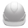 Custom Pyramex Ridgeline Cap Style Hard Hat 4-Point Ratchet Suspension - Matte White Graphite