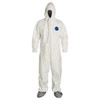 Dupont Hooded and Booted Tyvek Coverall Suit with Elastic Wrists - TY122SWH - Sizes M, L, XL, 2XL