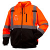 High-Vis Orange Pyramex Class 3 Premium High-Vis Zip Black Bottom Sweatshirt - RSZH33