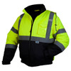 Custom Pyramex RJ32 Type R Class 3 High-Vis Waterproof Quilt Lined Jacket - High Vis Lime Green