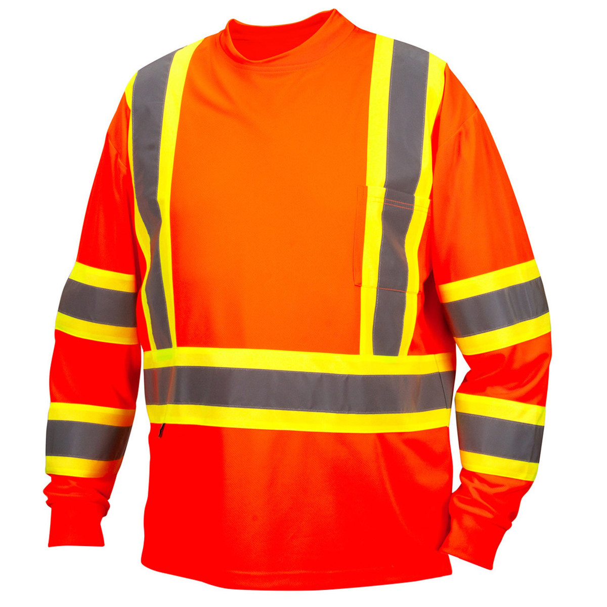 Genuine Dickies Men's Hi-Vis Long Sleeve Safety Tee with 3M