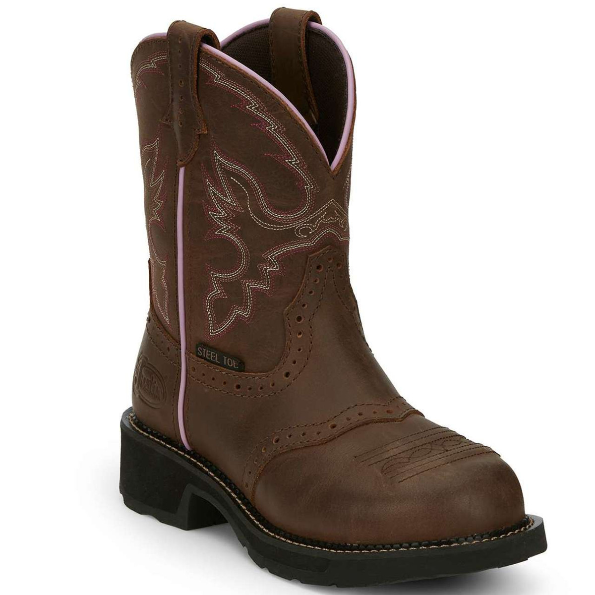 Justin women's lace shop up work boots