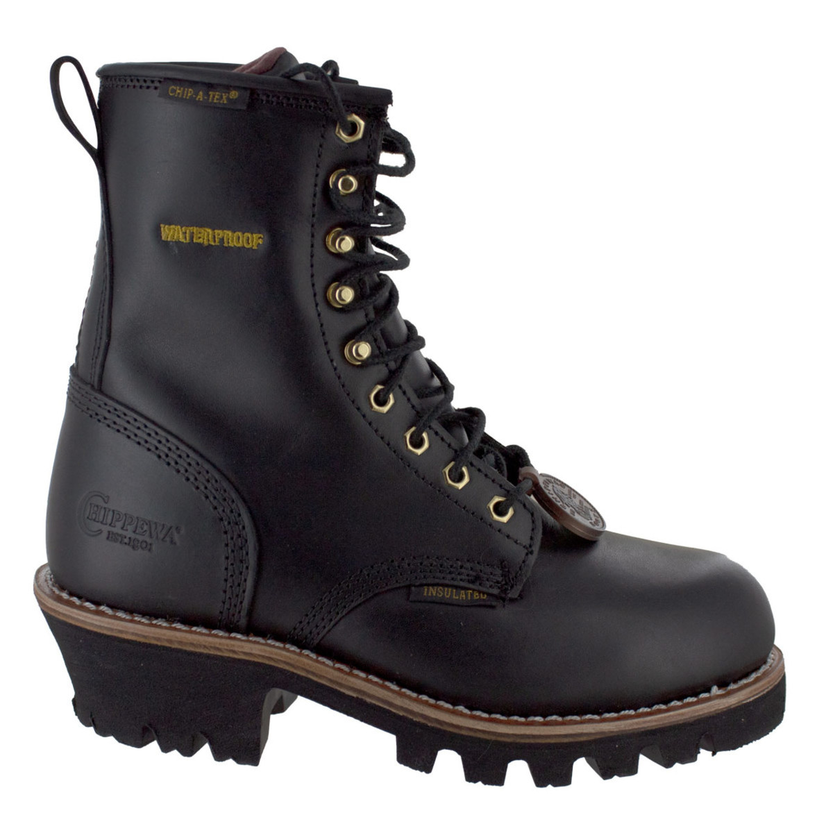 Chippewa logger shop boots black