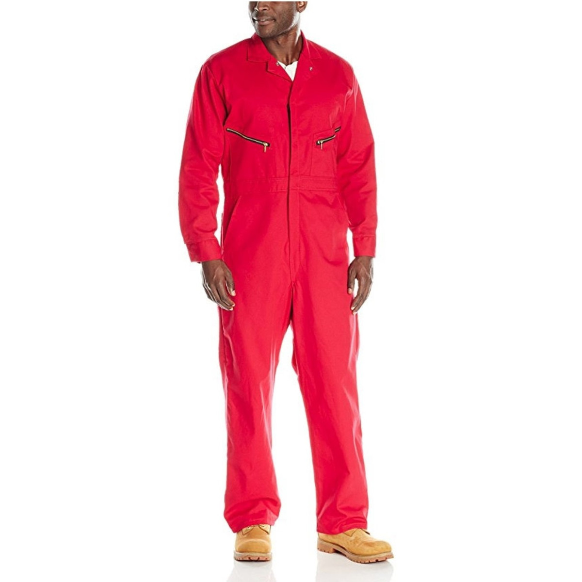 Red Kap CC16 Button-Front Cotton Coveralls - Herringbone