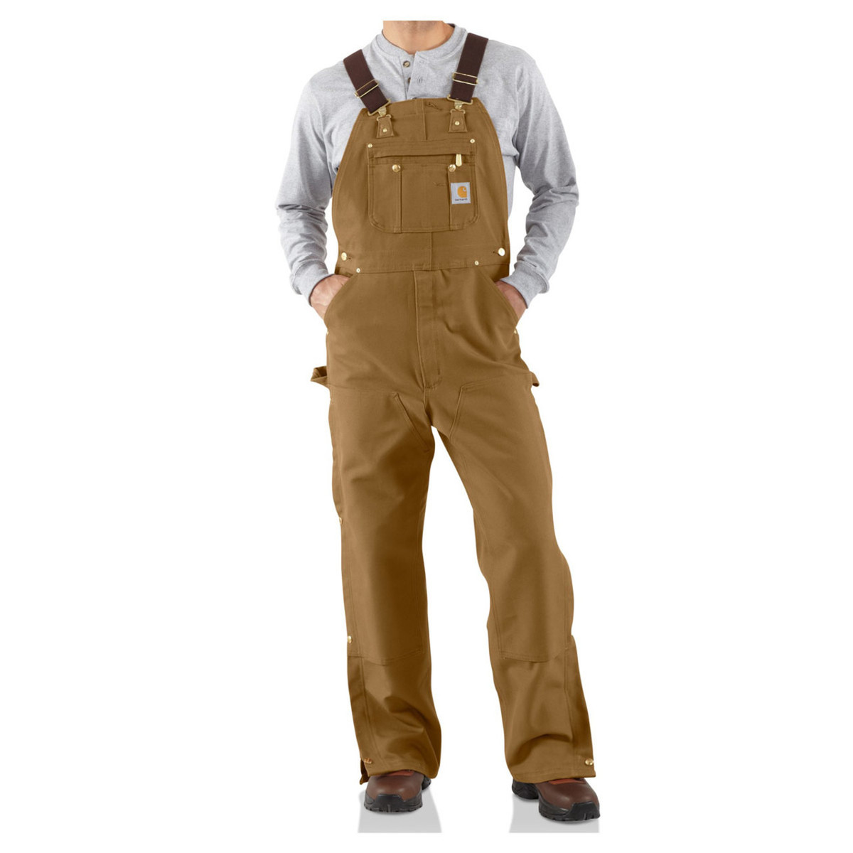 Carhartt Mens Bib Overalls - Duck - Unlined - Zip to Thigh - Black