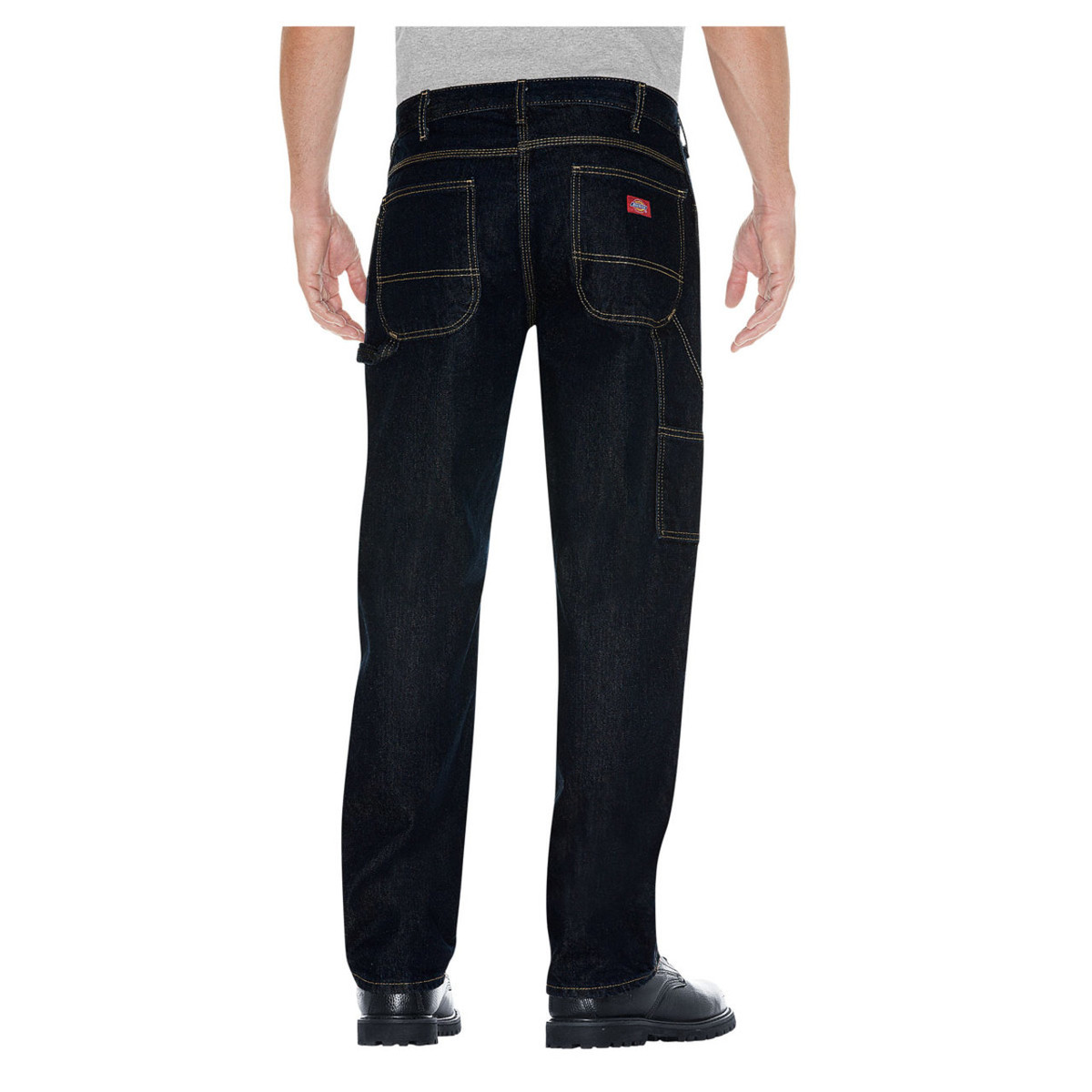 Black Baggy Fit Carpenter Jeans for Men