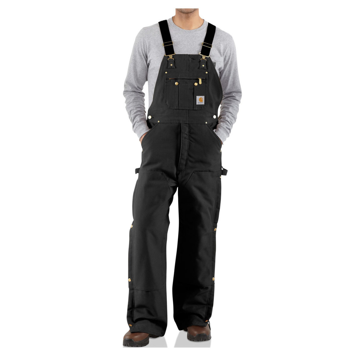 Carhartt Men's Duck Zip-to-Thigh Bib Quilt-Lined Overalls - R41