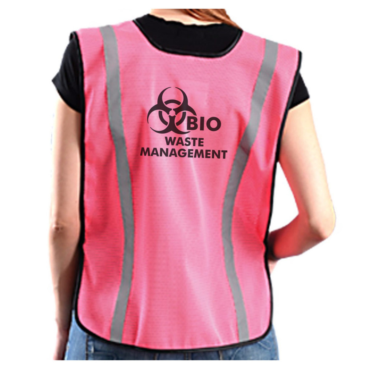 Customized Safety Girl Non-ANSI Mesh High-Vis Pink Safety Vest