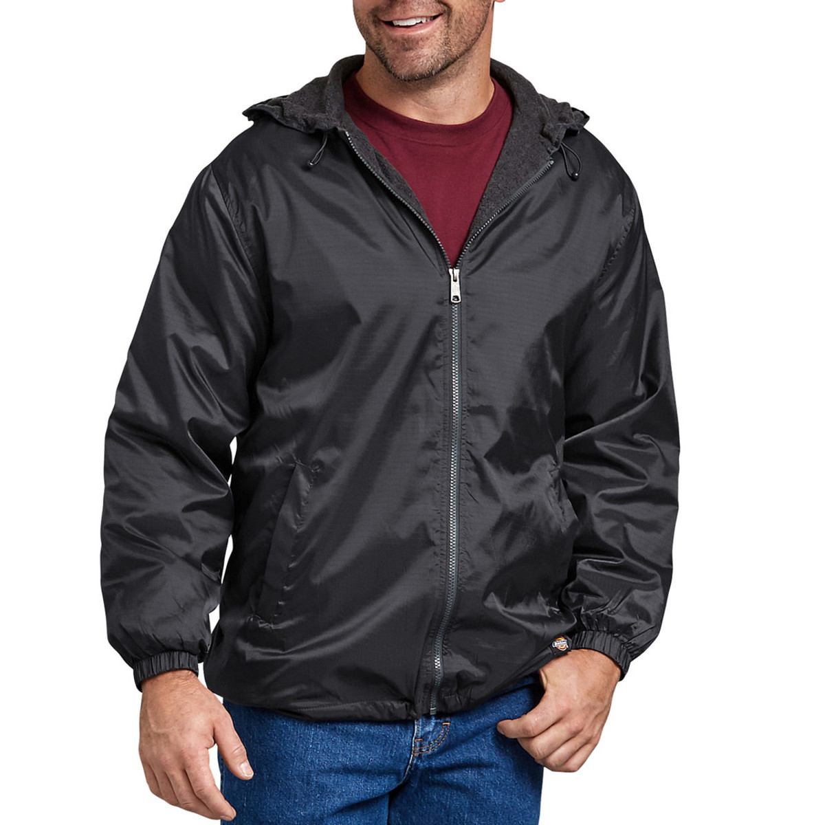 Dickies Men's Fleece Lined Hooded Nylon Jacket - 33237