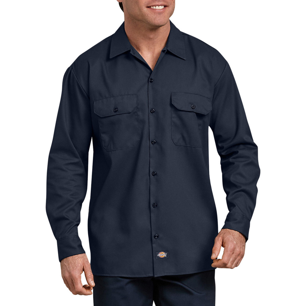 Dickies Men's Relaxed Fit Short Sleeve Collared Cotton Polyester Work Shirt - 1 Each