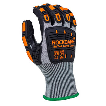 TASK ROCKDARE 13G ANSI A5 Cut Resistant Double Dipped Sandy Nitrile Coated Impact Gloves - RD1019 - Single Pair