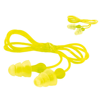 3M Tri-Flange Corded Earplugs - P3000 - 100 Pair