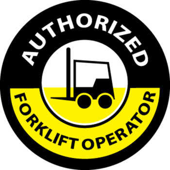 Authorized Forklift Operator 2" Vinyl Hard Hat Emblem - 25 Pack