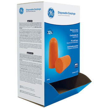 General Electric 32 dB Polyurethane Foam Bullet Earplugs - Orange - 200 Pair - GP425