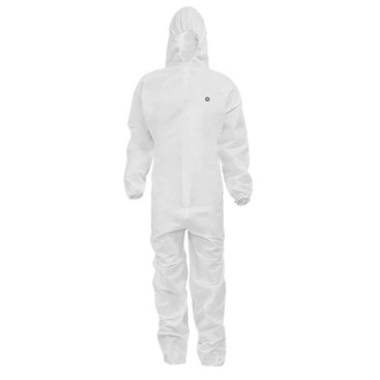 General Electric Disposable Protective Hooded Coveralls, 63 GSM Microporous, White - GW904