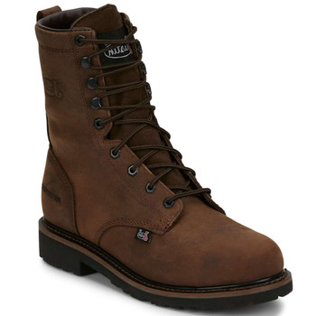 Justin Men's Drywall 8" Brown Waterproof EH Steel Toe Boots - SE961