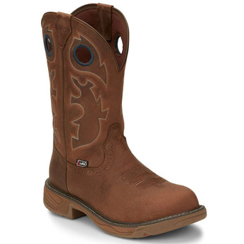 Justin Men's Rush 11" Brown Waterproof EH Soft Toe Boots - SE4332