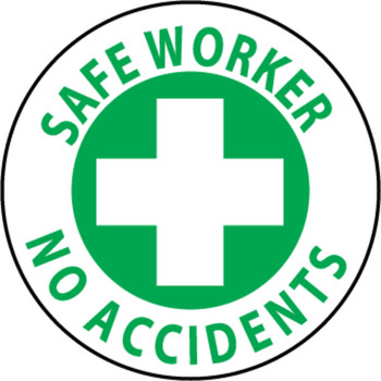 Safe Worker No Accidents 2" Vinyl Hard Hat Emblem - 25 Pack