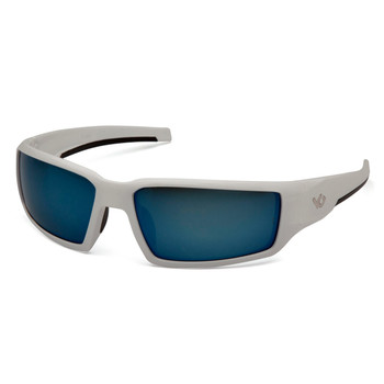 Venture Gear Pagosa Safety Glasses - Ice Blue Mirror Anti-Fog Lens - White Frame