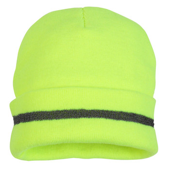 Pyramex RH110 Hi-Vis Lime Knit Cap with Reflective Stripe