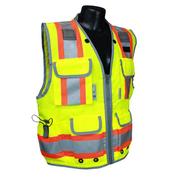 High Vis Green Radians Heavy-Duty Class 2 Two-Tone Engineer Vest - SV55-2ZGD