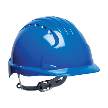 Blue JSP Evolution Deluxe Non-Vented Hard Hat - Slip Ratchet -  6131