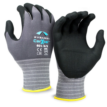 Pyramex GL601 Gray Micro-Foam Nitrile Dipped Gloves - Single Pair