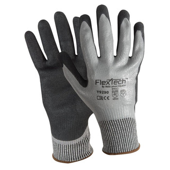 Wells Lamont Y9290 FlexTech Gray A4 Cut NBR Shell Sandy Nitrile Coated Gloves - Single Pair