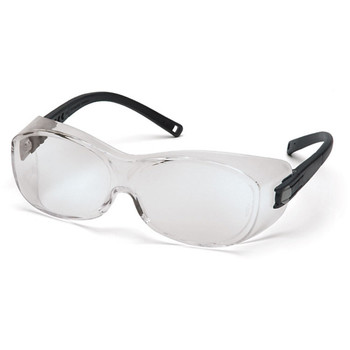 Pyramex OTS Safety Glasses - Clear H2X Anti-Fog Lens - Black Frame