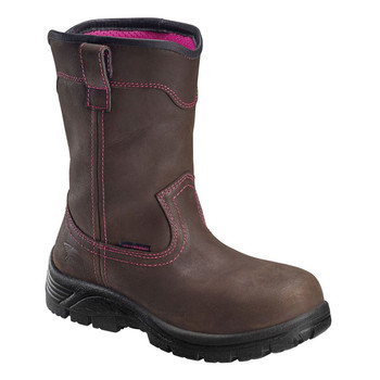 Avenger Women's Framer Brown Waterproof EH Composite Toe Wellington Boots - A7146