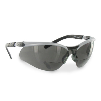 gray AOSafety BX Bifocal Safety Glasses - Silver/Black Frame