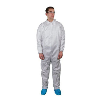 Microporous Coverall Suit with Elastic Wrists and Ankles - CVL-KG-E - Size M