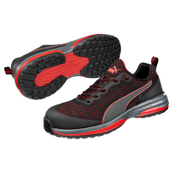 Puma Safety Men's Speed Black and Red Low EH Composite Toe Shoes - 644495