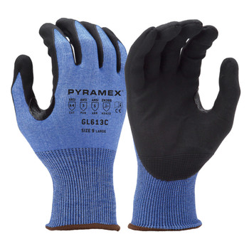 Pyramex Safety GL613C Blue Touchscreen A4 Cut Micro-Foam Nitrile Dipped Gloves - Single Pair