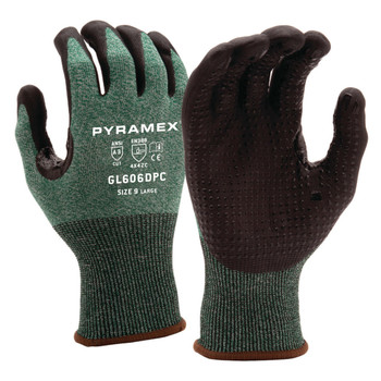 Pyramex GL606DPC Green A3 Cut Micro-Foam Dotted Nitrile Coated Gloves - Single Pair