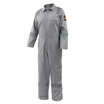 Gray Black Stallion AR/FR Cotton Coverall with Reflective Tape - CF2118