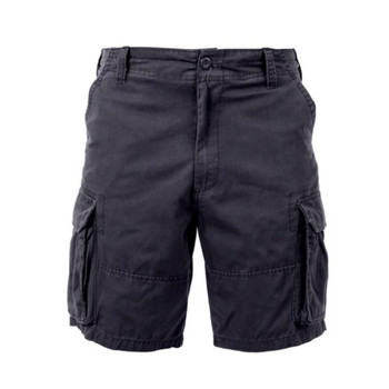 Black Rothco Vintage Paratrooper Cargo Shorts - Black