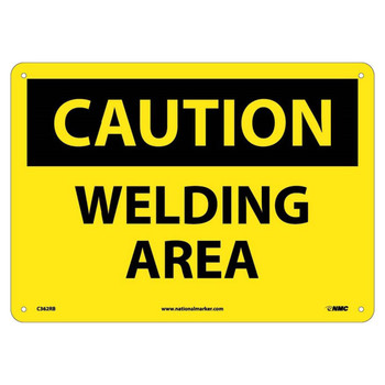 Caution Welding Area 10x14 Rigid Plastic Sign