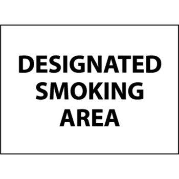 Designated Smoking Area, 10x14 Rigid Plastic Sign