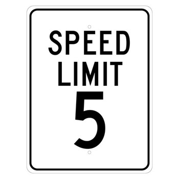 Speed Limit 5, 18x12 Aluminum Traffic Sign