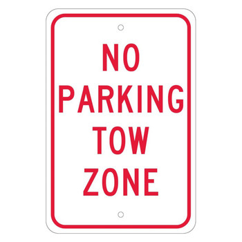 No Parking Tow Zone, 18x12, .040 Aluminum Sign