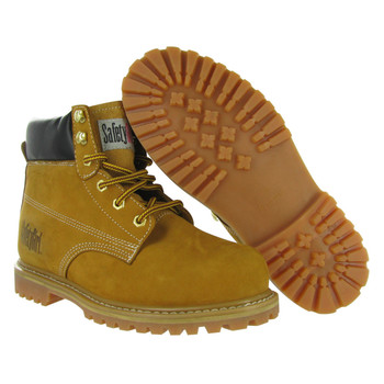 Safety Girl Steel Toe Work Boots - Tan - Clearance