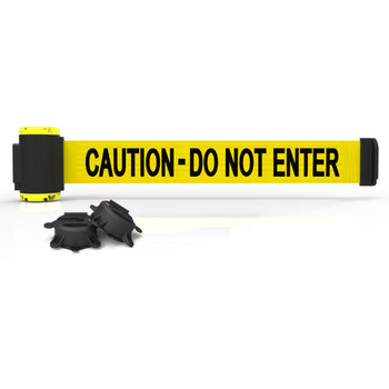 Banner Stakes 7' Wall-Mount Retractable Belt, Yellow "Caution - Do Not Enter" - MH7003